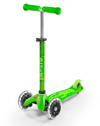 Micro Mini Deluxe LED skrejritenis ( spīdoši riteņi ) Green