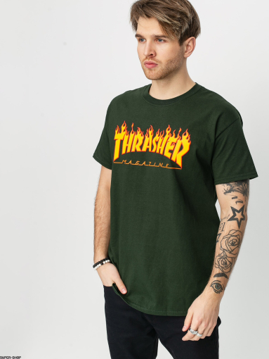Thrasher майка Flame Forest Green