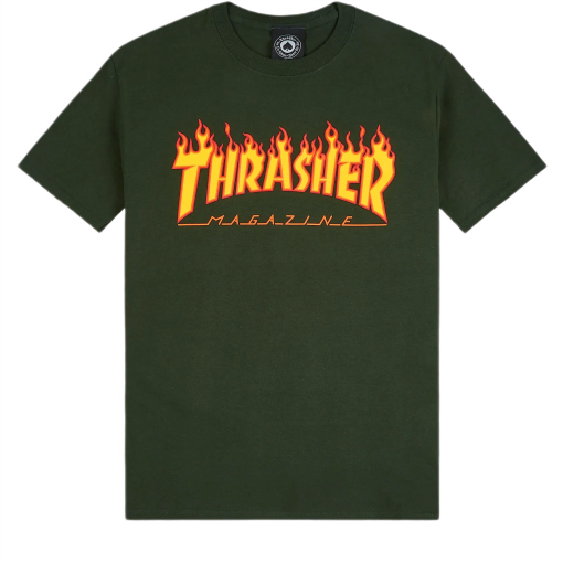Thrasher майка Flame Forest Green