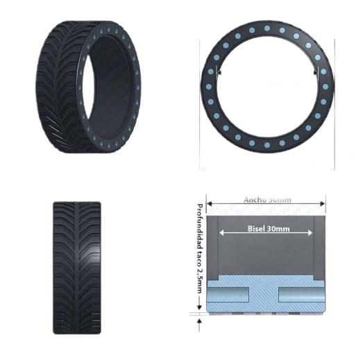 200x50 gumijas riepa (derēs tikai priekš motora riteņa)
