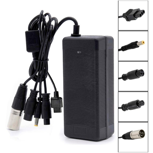 Pats universālākais lādētājs elektriskajiem skrejriteņiem 54,6V ar GX16/GX12/DC5.5mm/XLR/NIU konektoriem (2A)