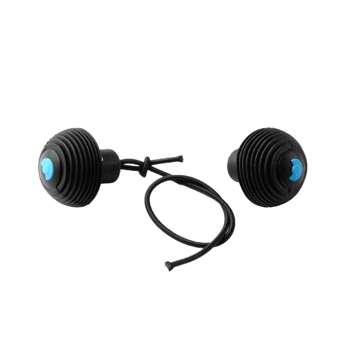 Micro foam grips with tube plug shockcord