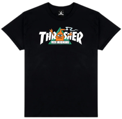 Thrasher x Toy Machine T-shirt Vortex Black M size