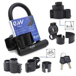 U veida slēdzene priekš elektriskajiem skrejriteņiem un velosipēdiem