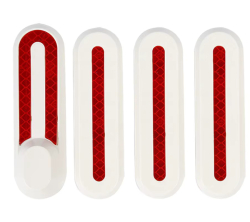 Xiaomi side covers with reflective stickers-white-red