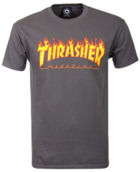 Thrasher T-shirt Flame Charcoal M size