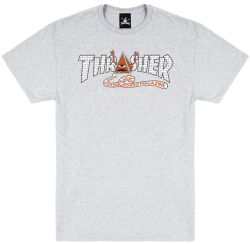 Thrasher x Toy Machine T-shirt Pyramid Ash Grey M size