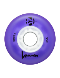 LUMINOUS LED Riteņi 76mm 1 set Violets