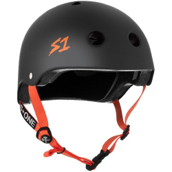 S-One V2 Lifer ķivere L Melns matte Oranžs straps