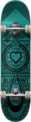 Blueprint Complete skeitbords 8-25-Black-Teal