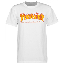 Thrasher T-shirt Flame White L size